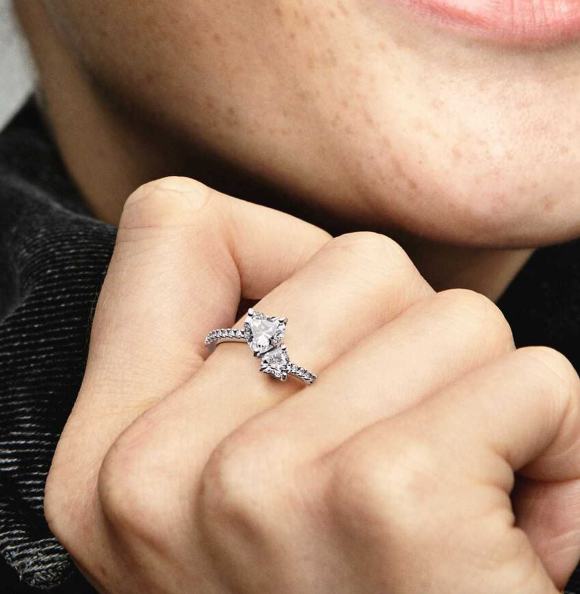 Double Heart Sparkling Ring – Nini's Treasures