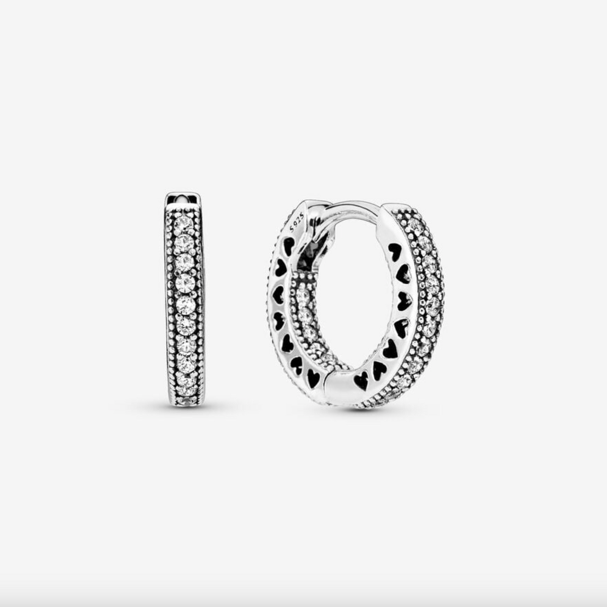 Pavé Heart Hoop Earrings – Nini's Treasures