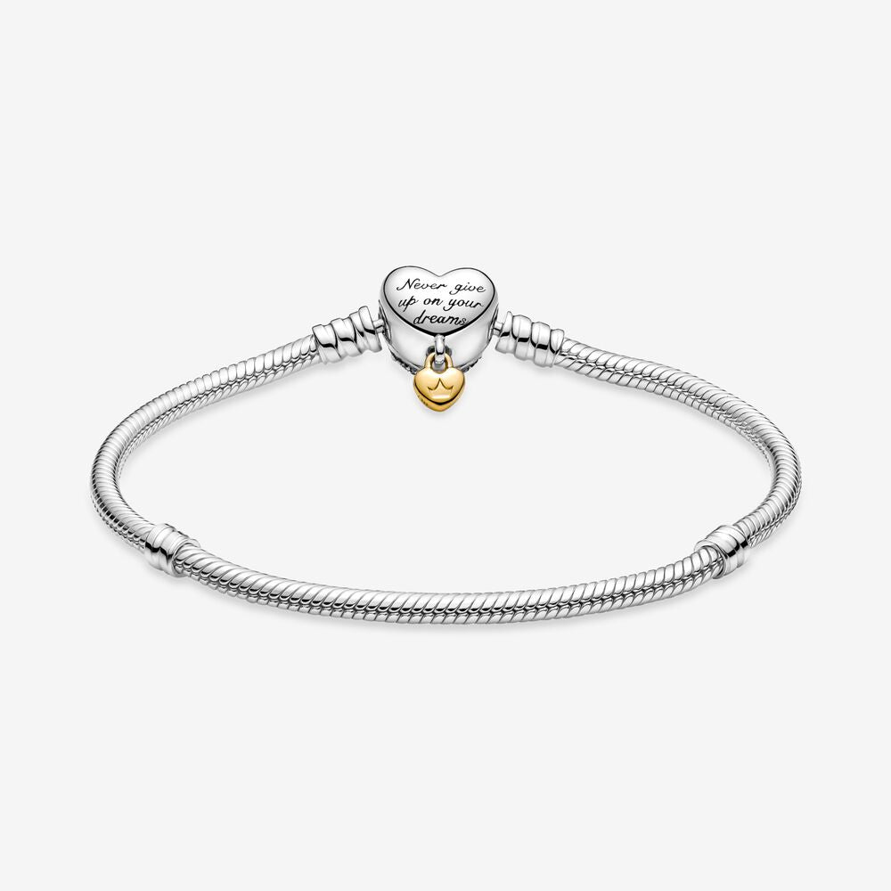 PANDORA Shine Bracelet, Heart T-Bar Clasp - 20 cm / 7.9 in - American  Jewelry