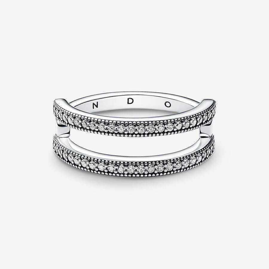 【値下げ】PANDORA シルバー Signature LOGO Ring Retired Pandora Signature Logo Dangle Ring :: Ring Stories