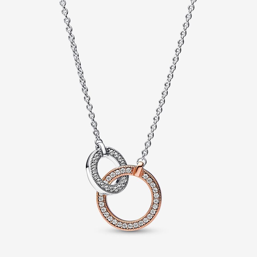 Pandora Signature Two-Tone Intertwined Circles Necklace – Nini's
