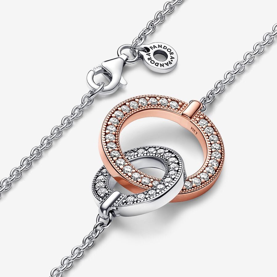 Pandora Signature Two-Tone Intertwined Circles Necklace – Nini's