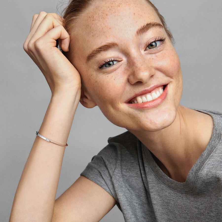 Pandora Signature Two-tone Pavé Bangle – Nini's Treasures