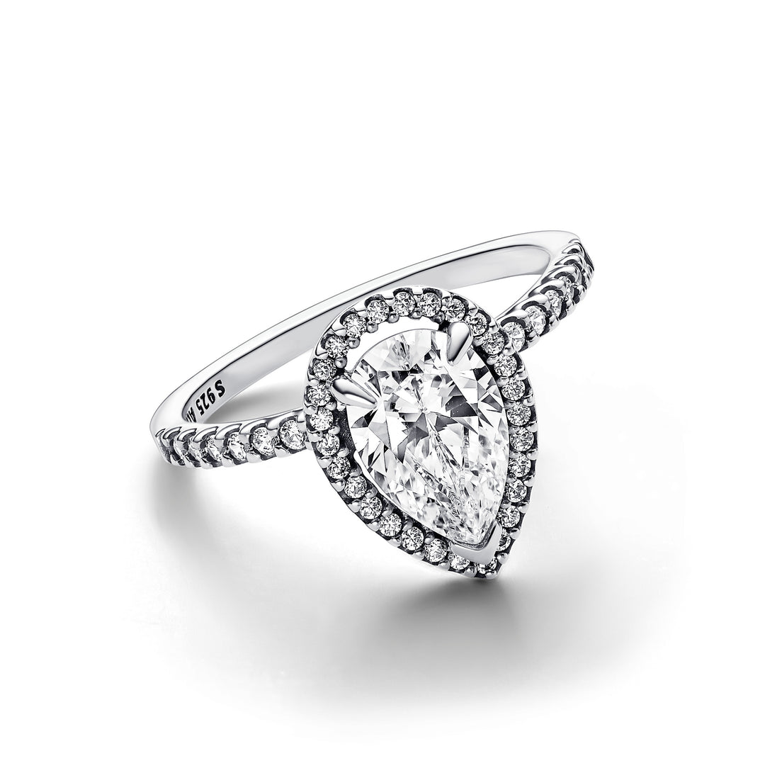 Sparkling Pear Halo Ring – Nini's Treasures