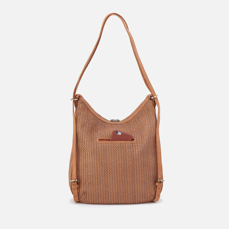 Merrin Convertible Backpack | Raffia with Leather Trim – Nini's
