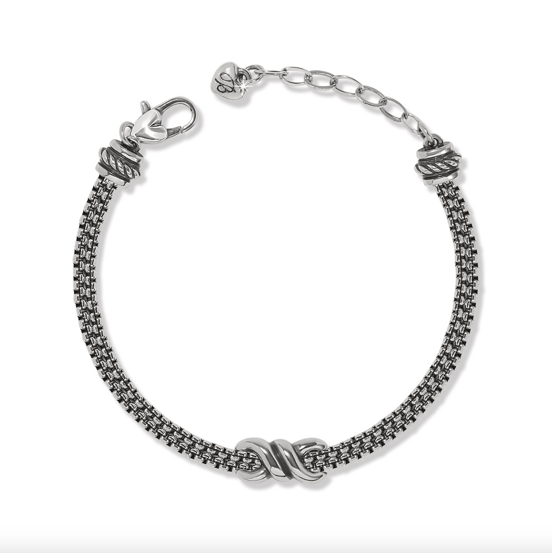 Brighton pebble mini chocolate, silver, and gunmetal tri 2024 color link bracelet