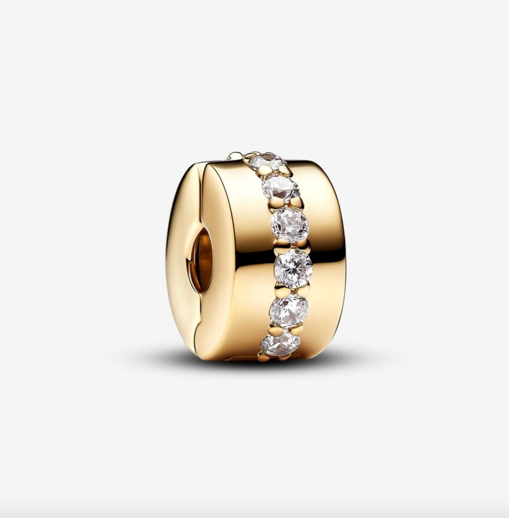 【2個】Clear Sparkling Row Clip スペーサー クリップ Clear Sparkling Row Clip Charm | Sterling silver | Pandora US