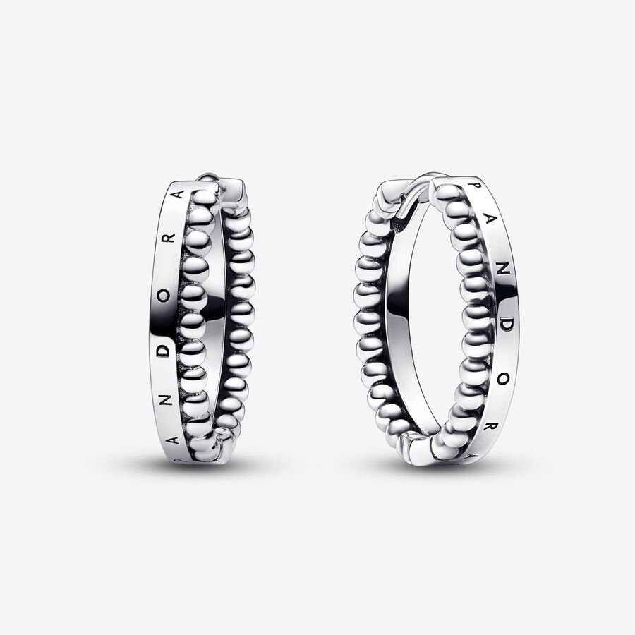 Pandora Signature Logo & Beads Hoop Earrings – Nini's Treasures