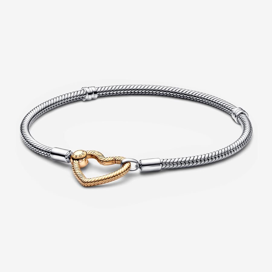 Pandora Moments Heart Closure Snake Chain Bracelet – Nini's Treasures