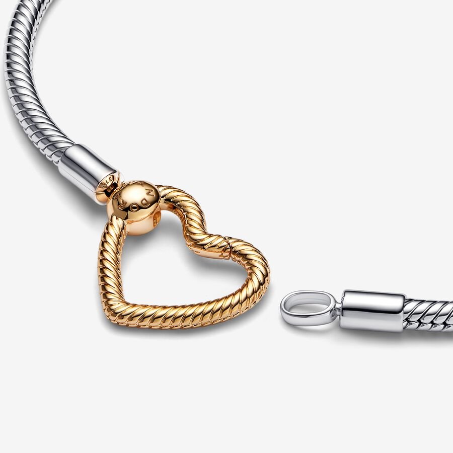 Pandora Moments Heart Closure Snake Chain Bracelet – Nini's Treasures