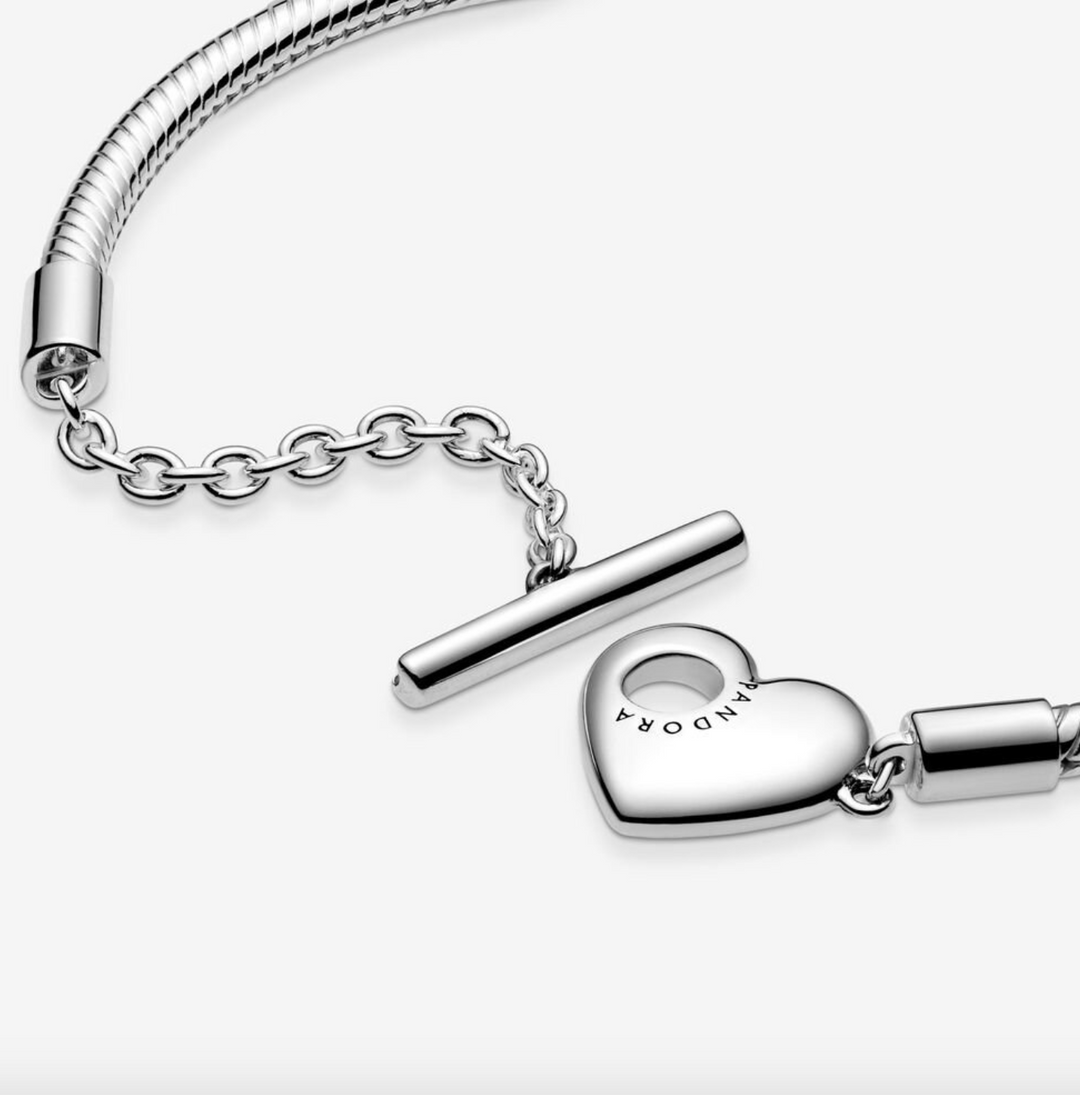 Pandora Moments Heart T-Bar Snake Chain Bracelet – Nini's Treasures