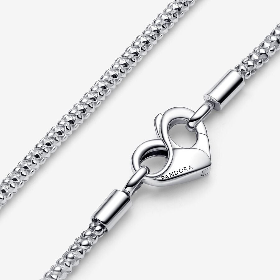 アクセサリー Pandora Moments Studded Chain Necklace Pandora Moments Studded Chain Necklace 14KT PL P/Sil/Cpr