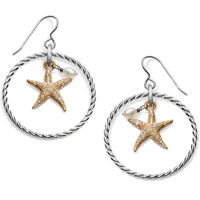Under The Sea Floating Starfish French Wire Earrings