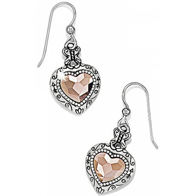 Rosy Heart French Wire Earrings