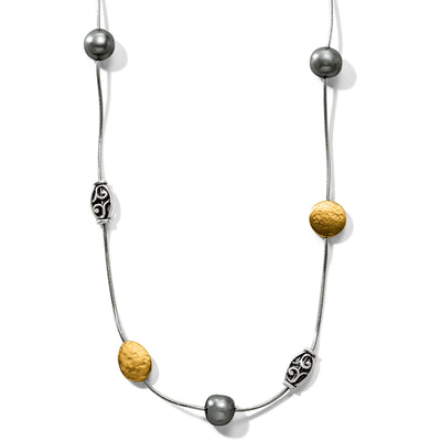 Mediterranean Gray Pearl Long Necklace